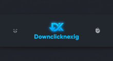 Downclicknexig brand logo in the footer section